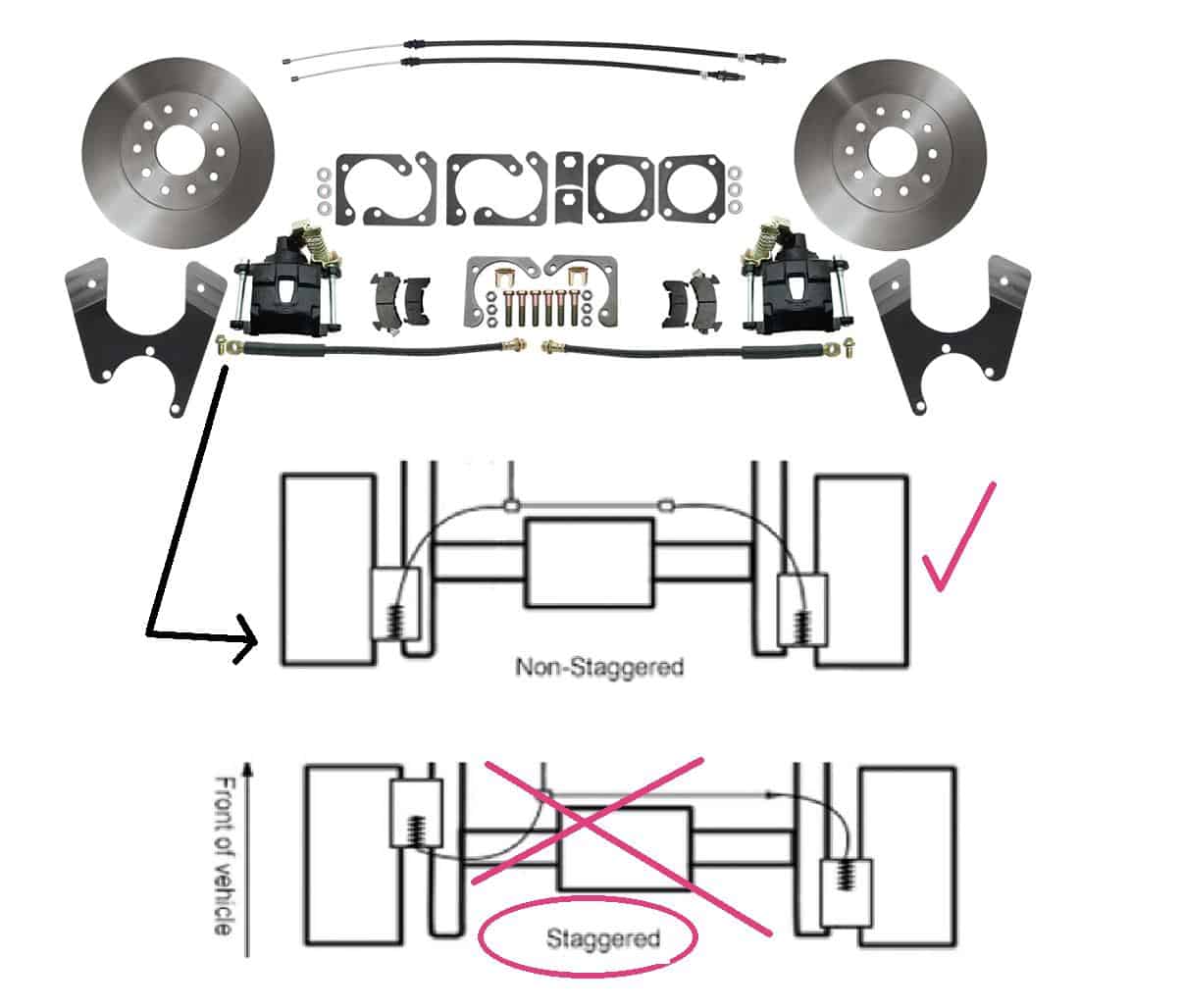 A Disc Brake REAR Kit: 64-72 F & A body (GTO,